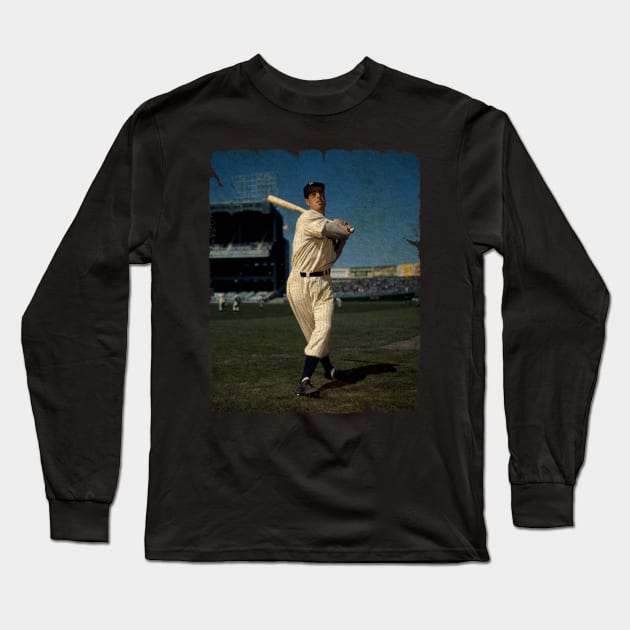 Joe DiMaggio in New York Yankees Long Sleeve T-Shirt by PESTA PORA